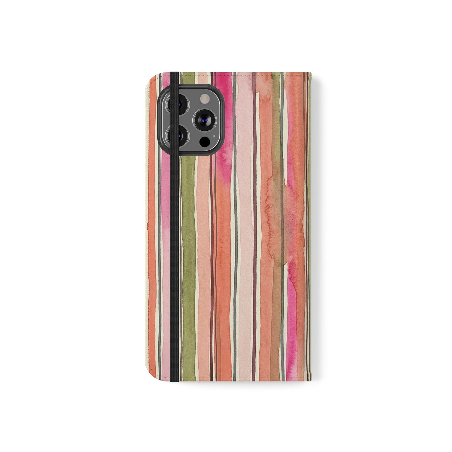 Summer Stripe Vegan Leather Flip Case