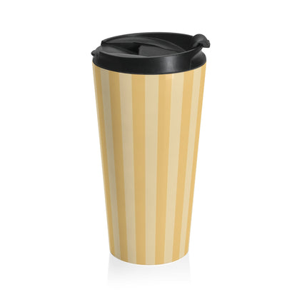 Buttercup Stripe Stainless Steel Travel Mug