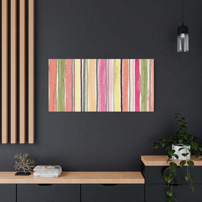 Summer Stripe Stretched Canvas Wall Art