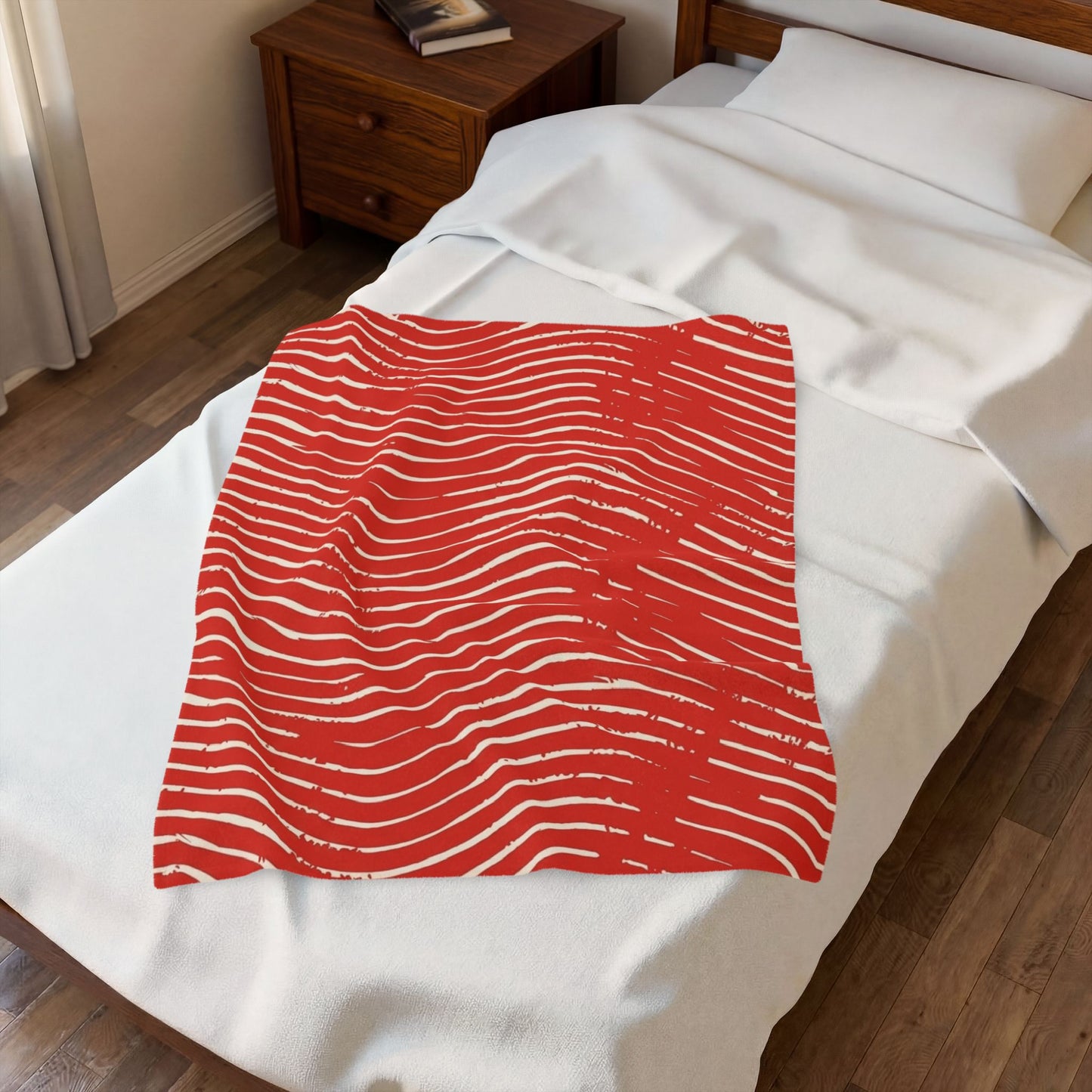 Scarlet Tide Velveteen Plush Blanket