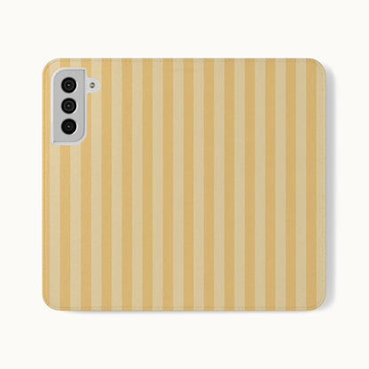 Buttercup Stripe Vegan Leather Flip Case