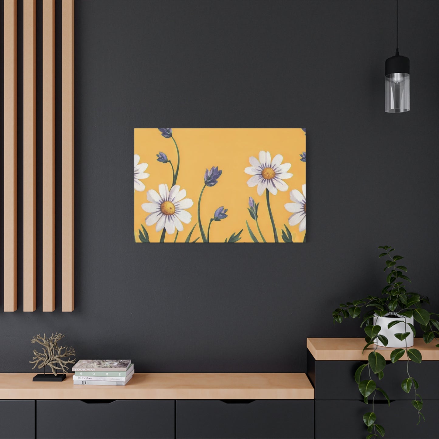 Spring Daisies Stretched Canvas Wall Art