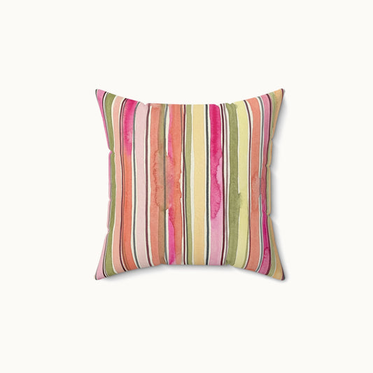 Summer Stripe Square Throw Pillow