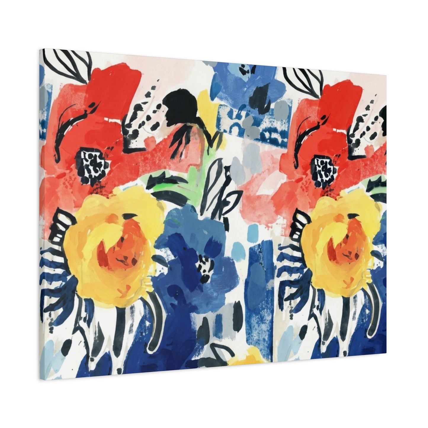 Abstract Flora Stretched Canvas Wall Art
