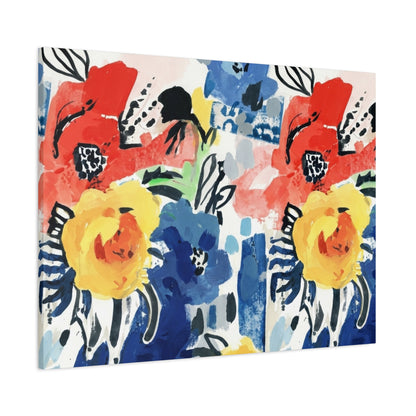 Abstract Flora Stretched Canvas Wall Art