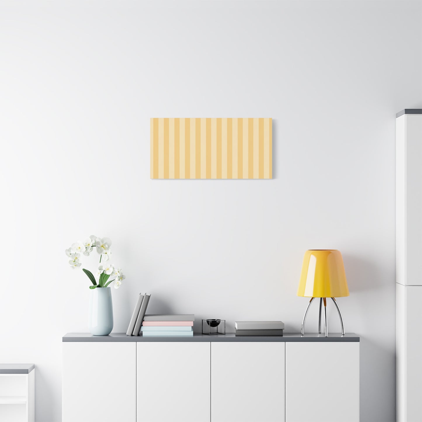 Buttercup Stripe Stretched Canvas Wall Art