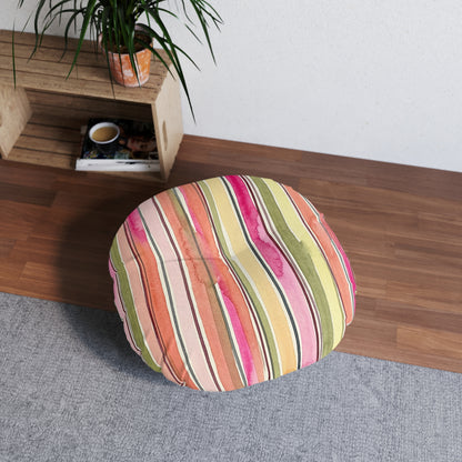 Summer Stripe Tufted Floor Pillow