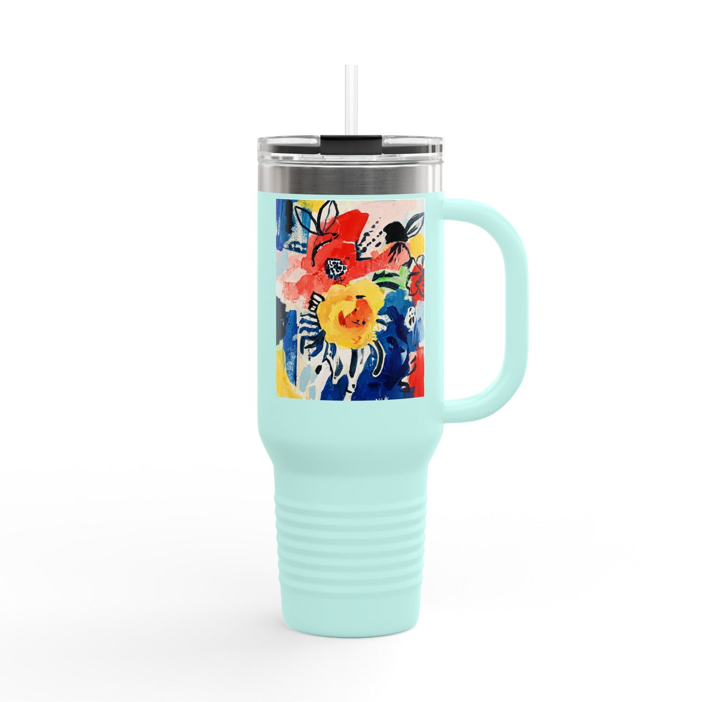 Abstract Flora 40oz Insulated Travel Mug