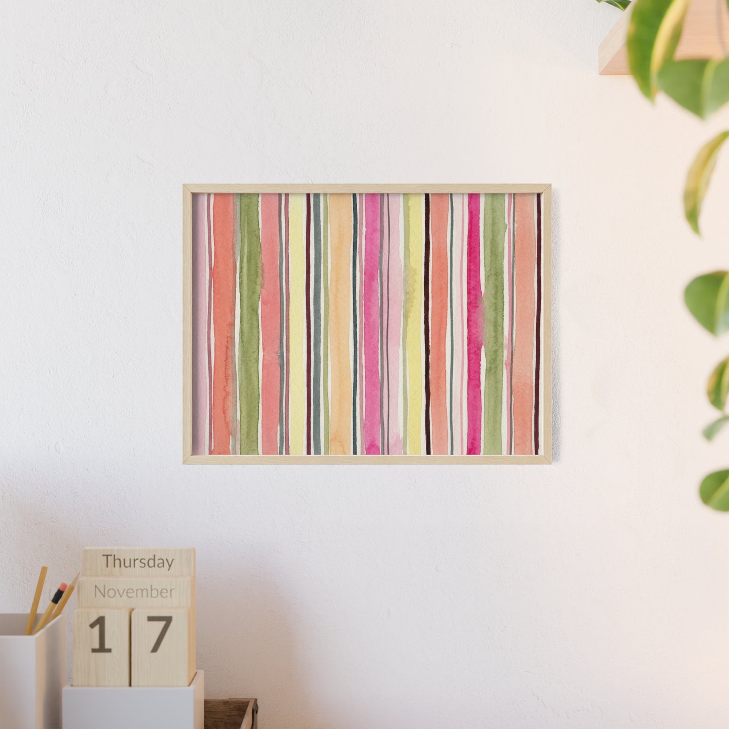 Summer Stripe Wood Framed Posters