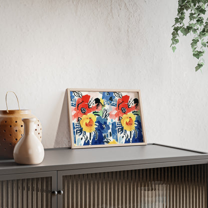 Abstract Flora Wood Framed Posters