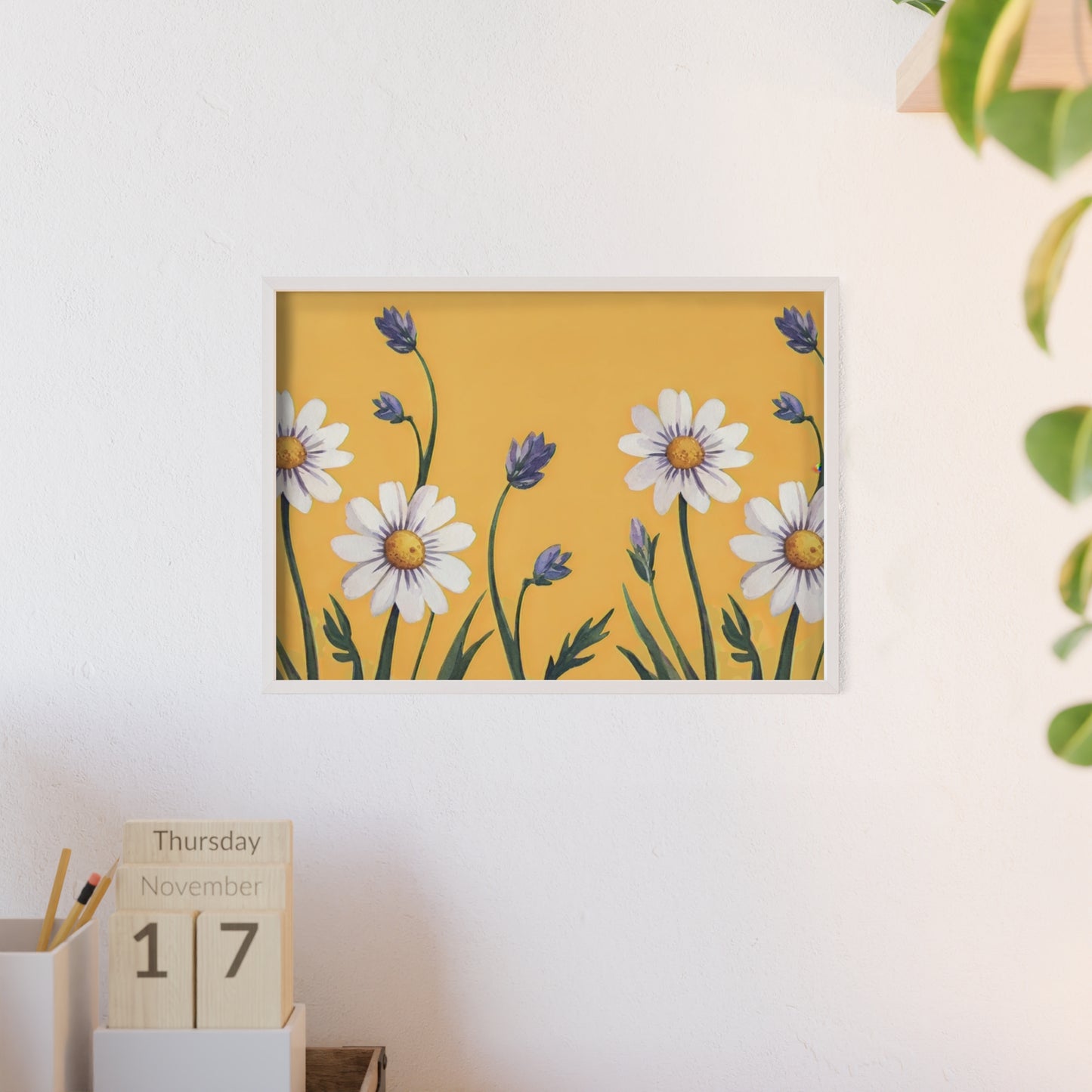 Spring Daisies Wood Framed Posters