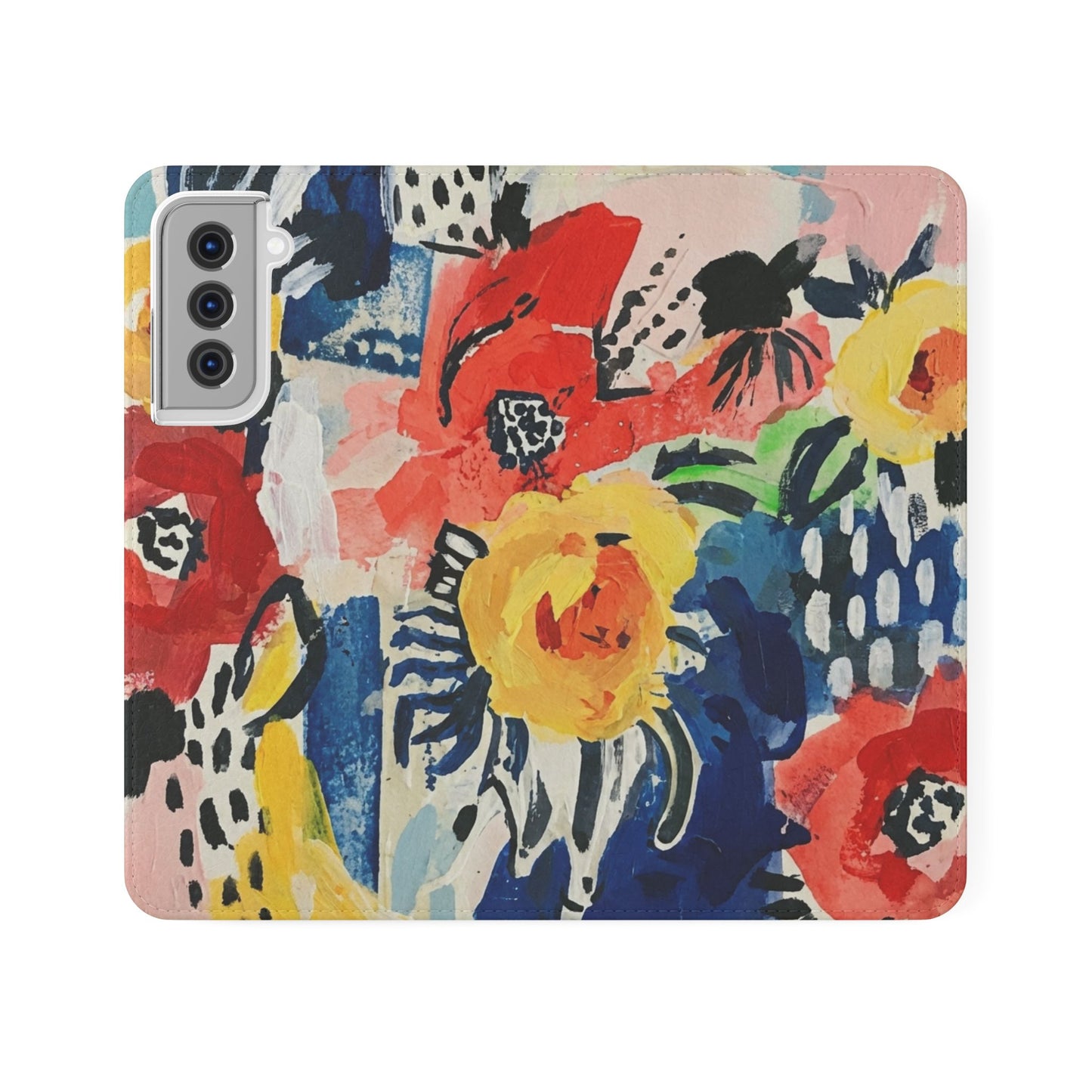 Abstract Flora Vegan Leather Flip Case