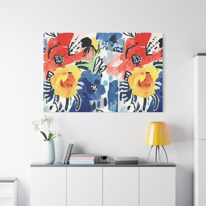Abstract Flora Stretched Canvas Wall Art