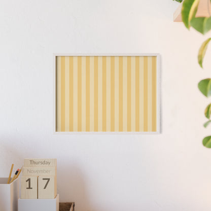 Buttercup Stripe Wood Framed Posters