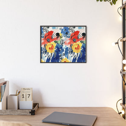 Abstract Flora Wood Framed Posters