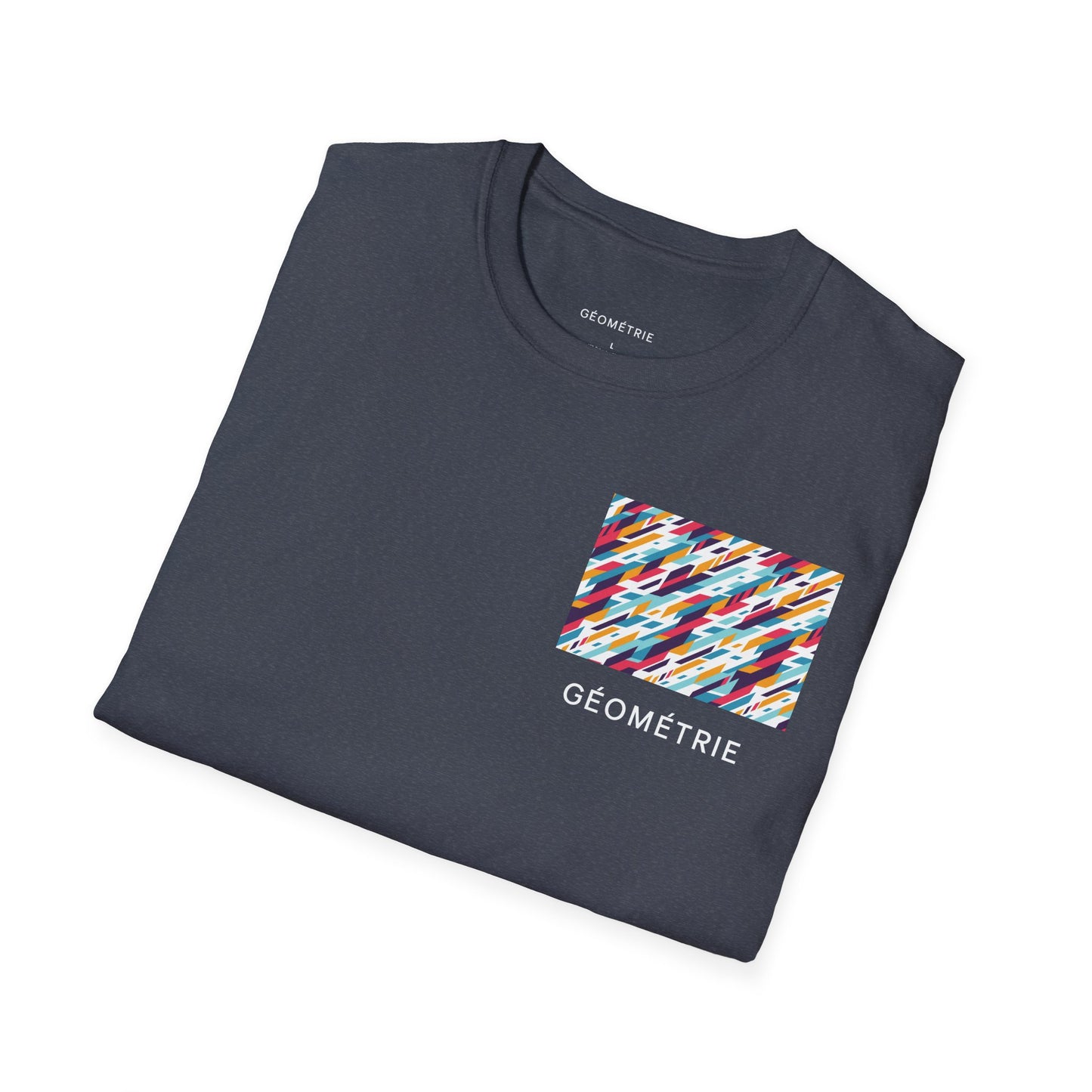 Colorful Geometric Unisex Softstyle T-Shirt, Casual Wear, Gift for Art Lovers, Everyday Comfort T-Shirt, Trendy Graphic Tee