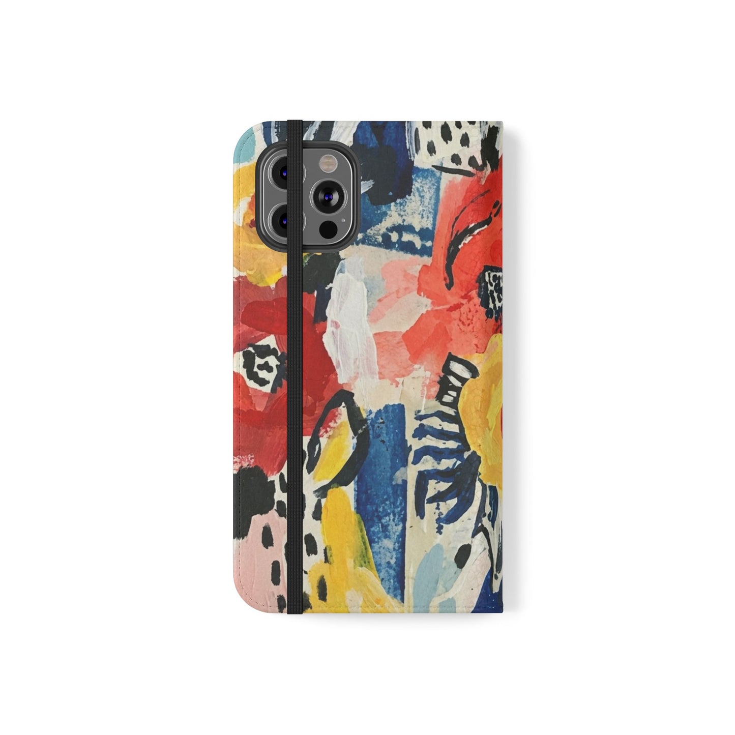 Abstract Flora Vegan Leather Flip Case