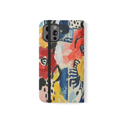 Abstract Flora Vegan Leather Flip Case