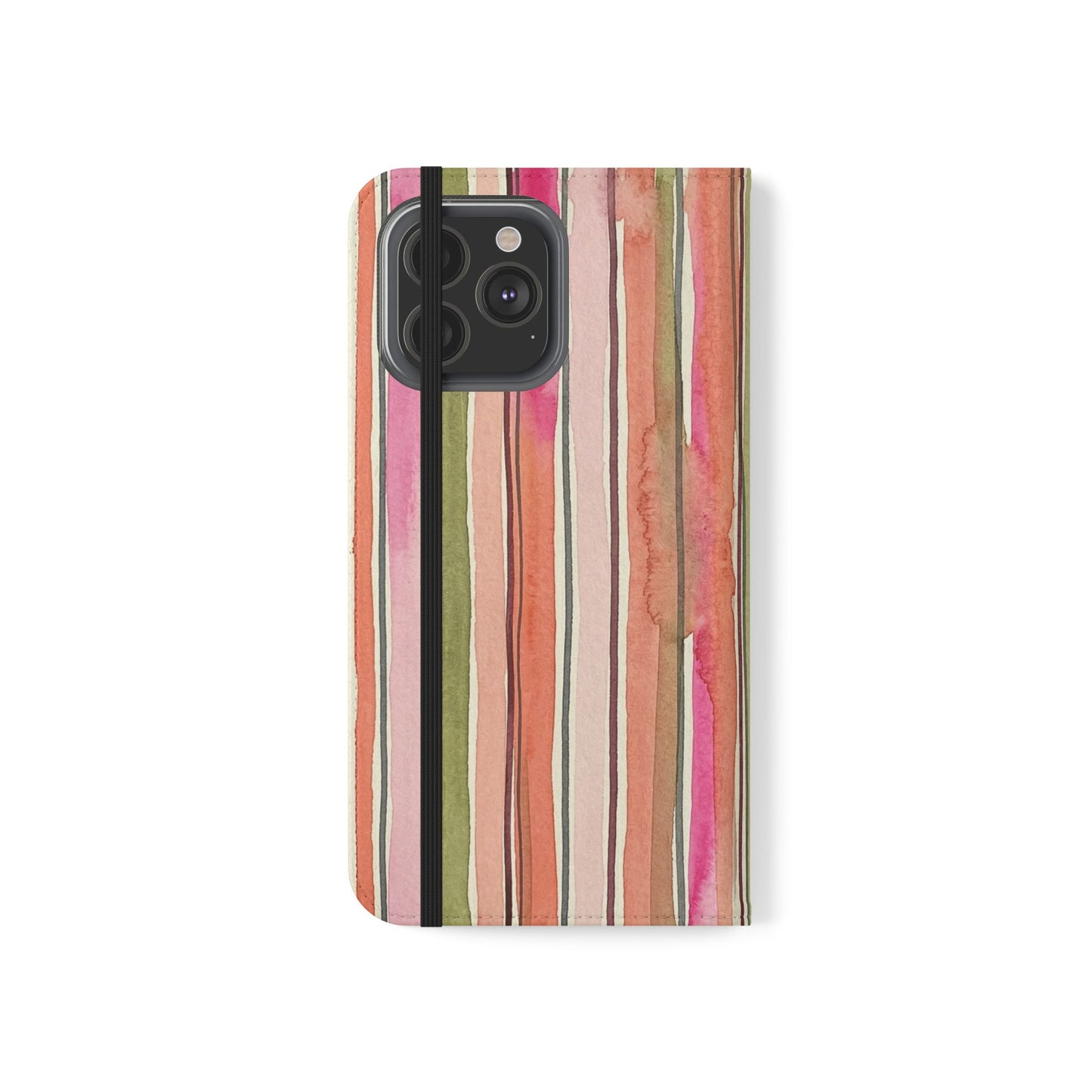 Summer Stripe Vegan Leather Flip Case