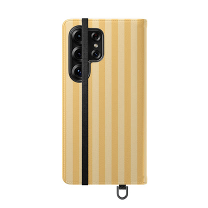 Buttercup Stripe Vegan Leather Flip Case