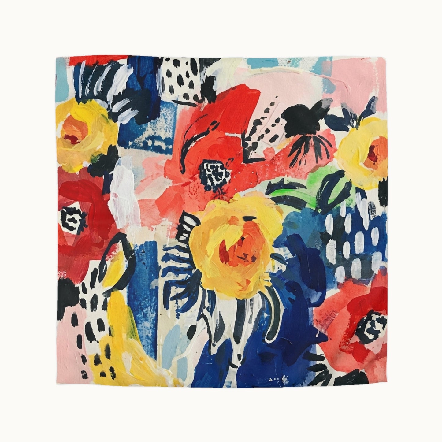 Abstract Flora Microfiber Duvet Cover