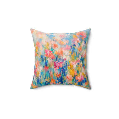 Chromatic Meadow Square Throw Pillow