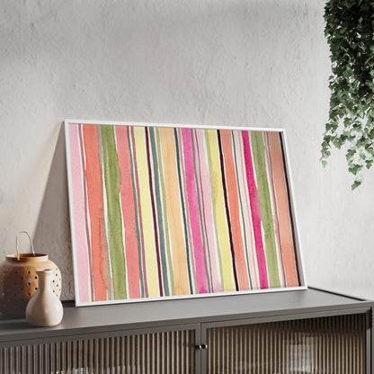 Summer Stripe Wood Framed Posters