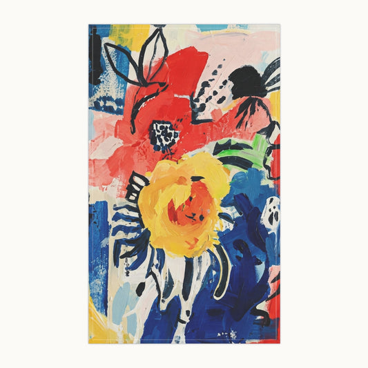 Abstract Flora Tea Towel