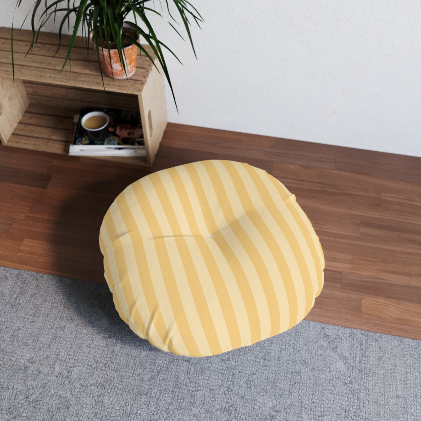 Buttercup Stripe Tufted Floor Pillow