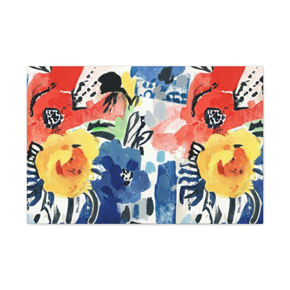 Abstract Flora Stretched Canvas Wall Art