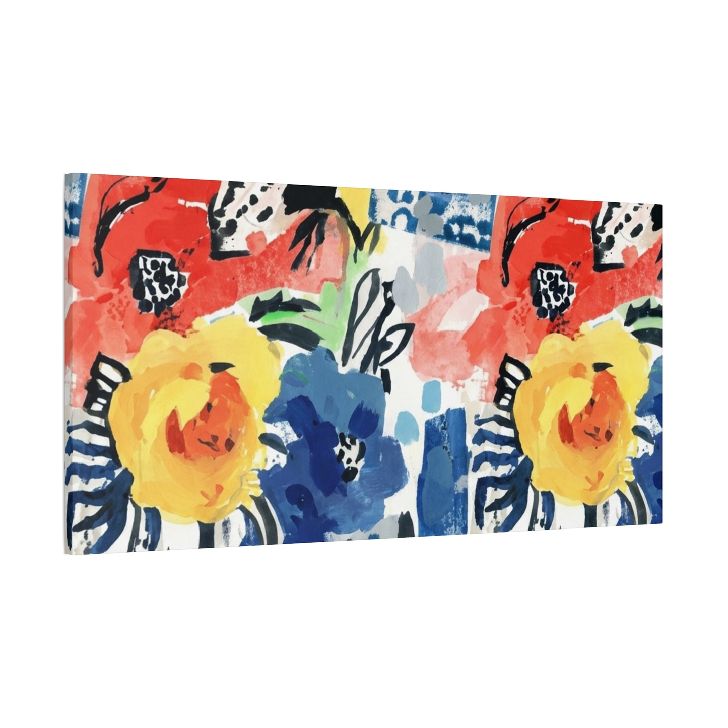 Abstract Flora Stretched Canvas Wall Art