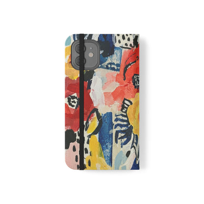 Abstract Flora Vegan Leather Flip Case