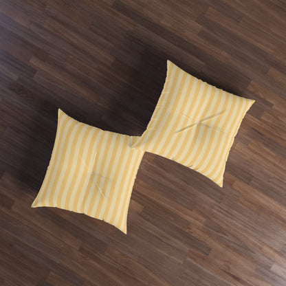 Buttercup Stripe Square Tufted Floor Pillow