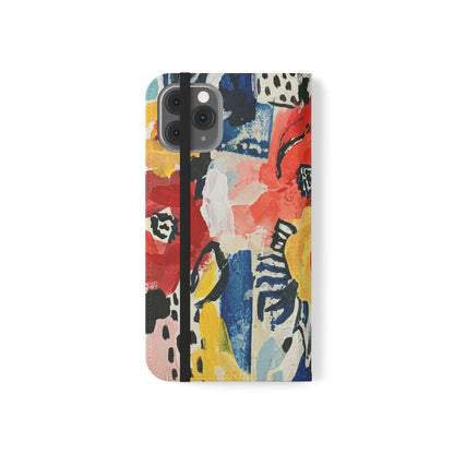 Abstract Flora Vegan Leather Flip Case