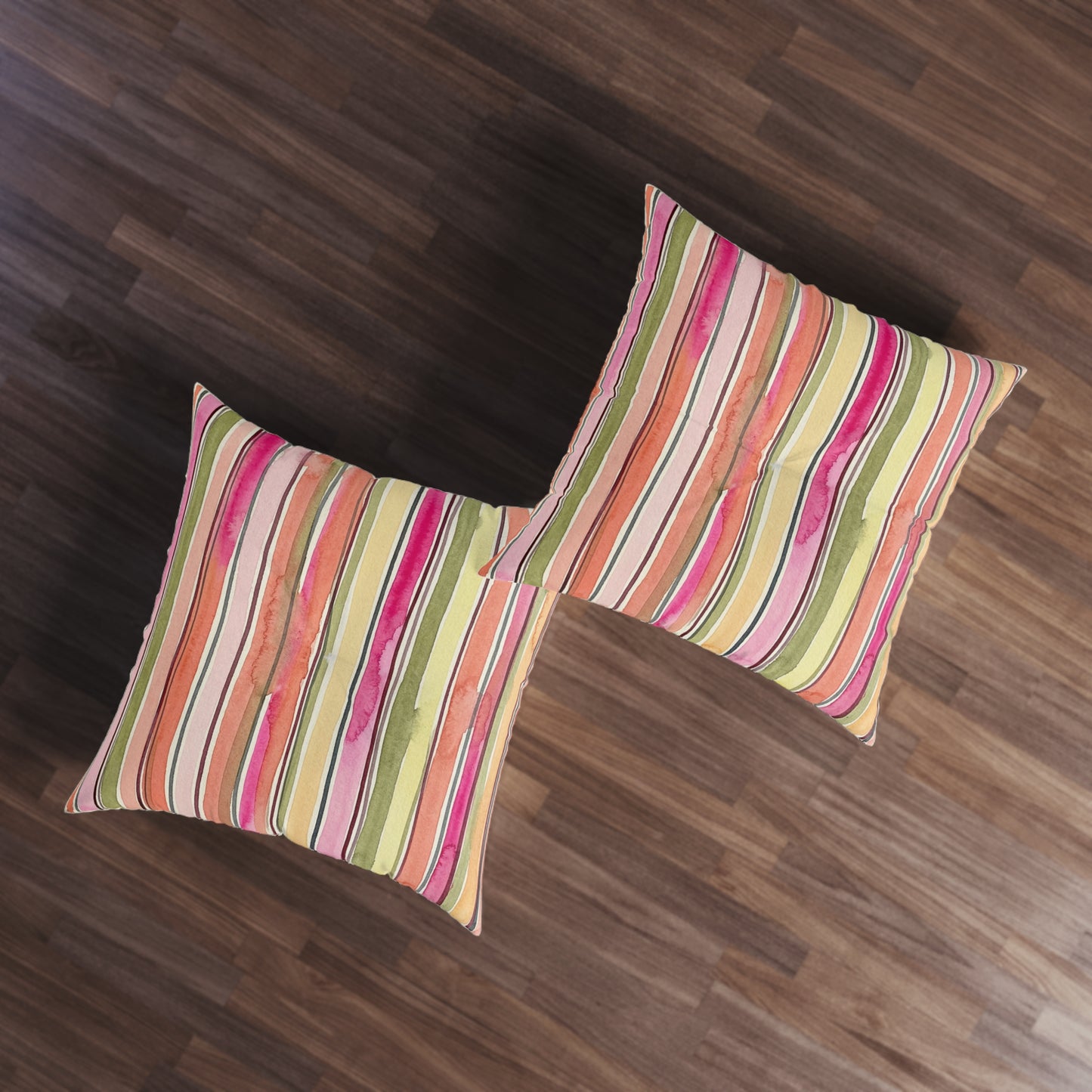Summer Stripe Square Tufted Floor Pillow