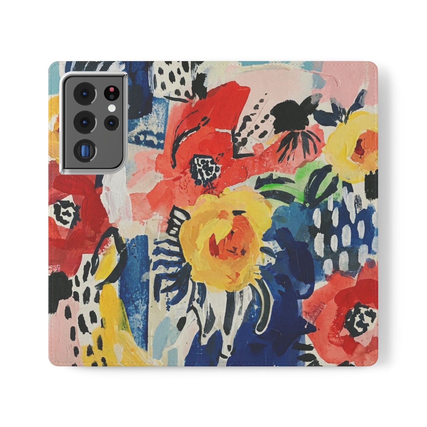 Abstract Flora Vegan Leather Flip Case