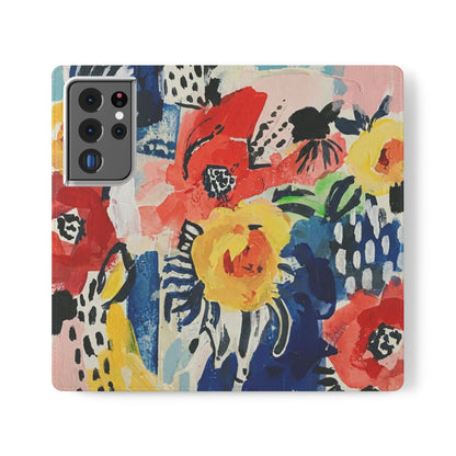 Abstract Flora Vegan Leather Flip Case