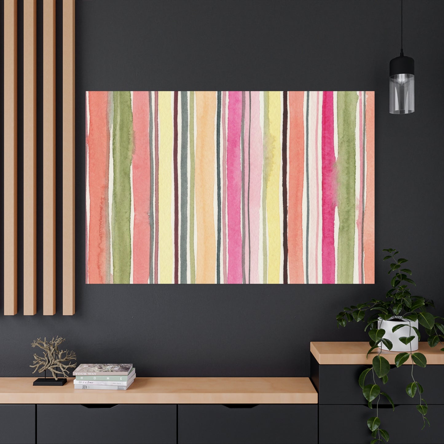 Summer Stripe Stretched Canvas Wall Art