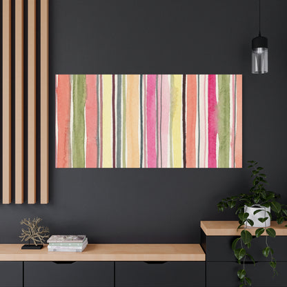 Summer Stripe Stretched Canvas Wall Art