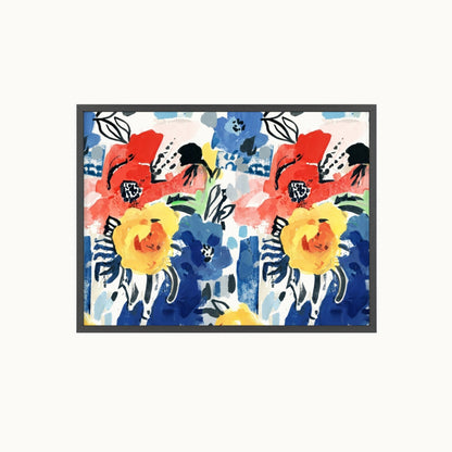 Abstract Flora Wood Framed Posters