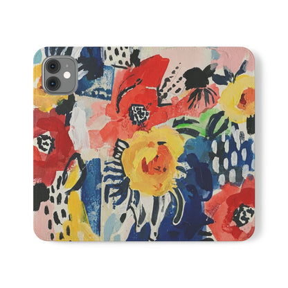 Abstract Flora Vegan Leather Flip Case