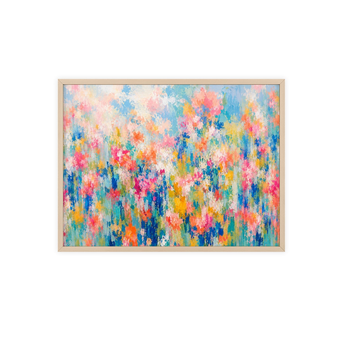 Chromatic Meadow Wood Framed Posters