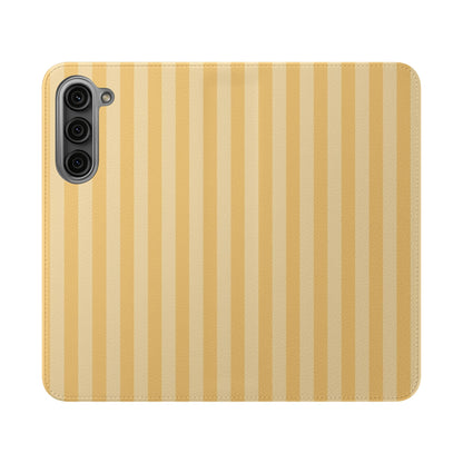 Buttercup Stripe Vegan Leather Flip Case