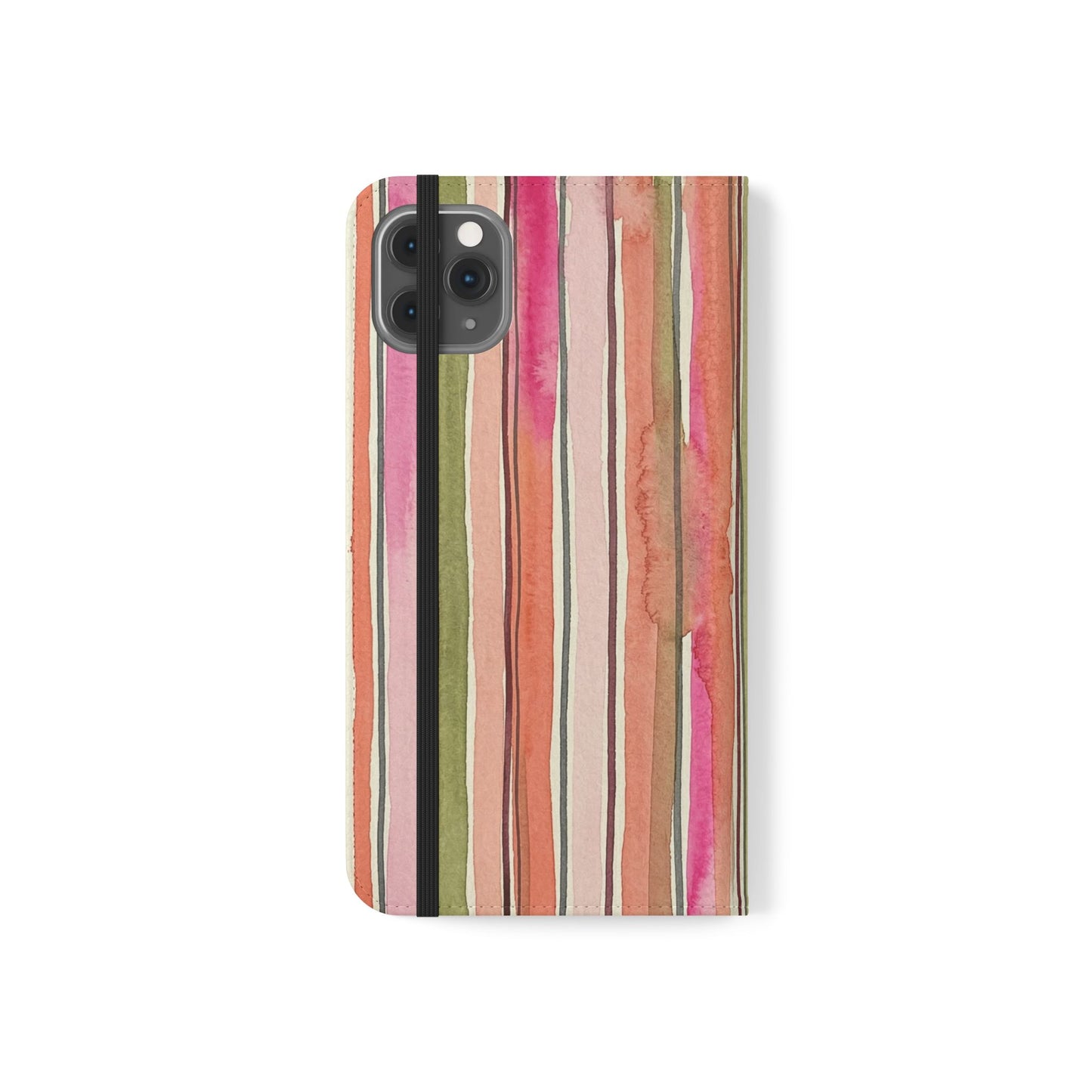 Summer Stripe Vegan Leather Flip Case
