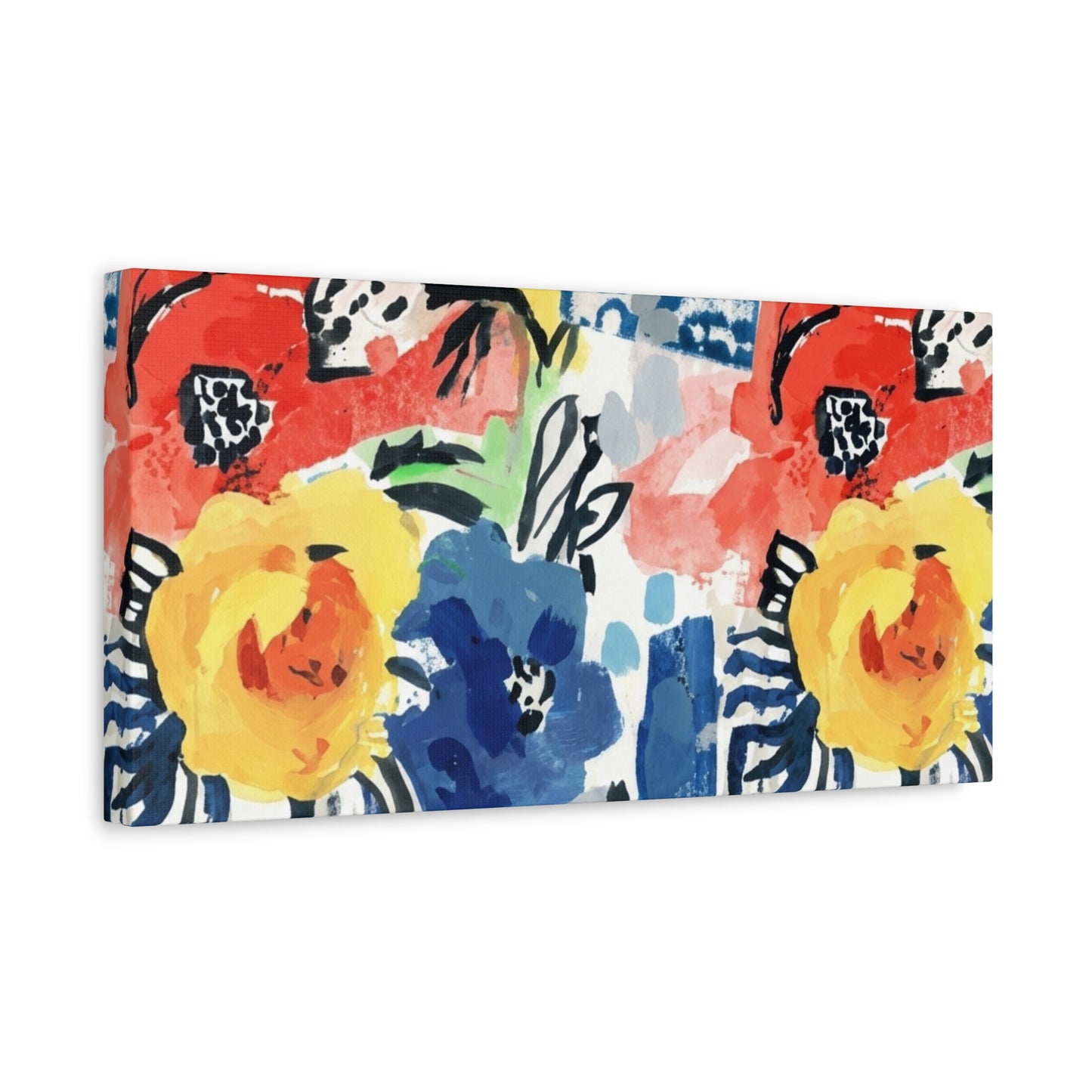 Abstract Flora Stretched Canvas Wall Art