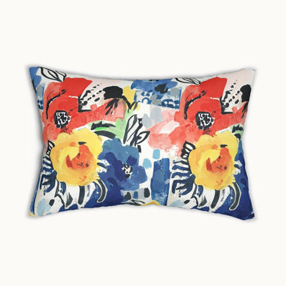Abstract Flora Rectangular Throw Pillow
