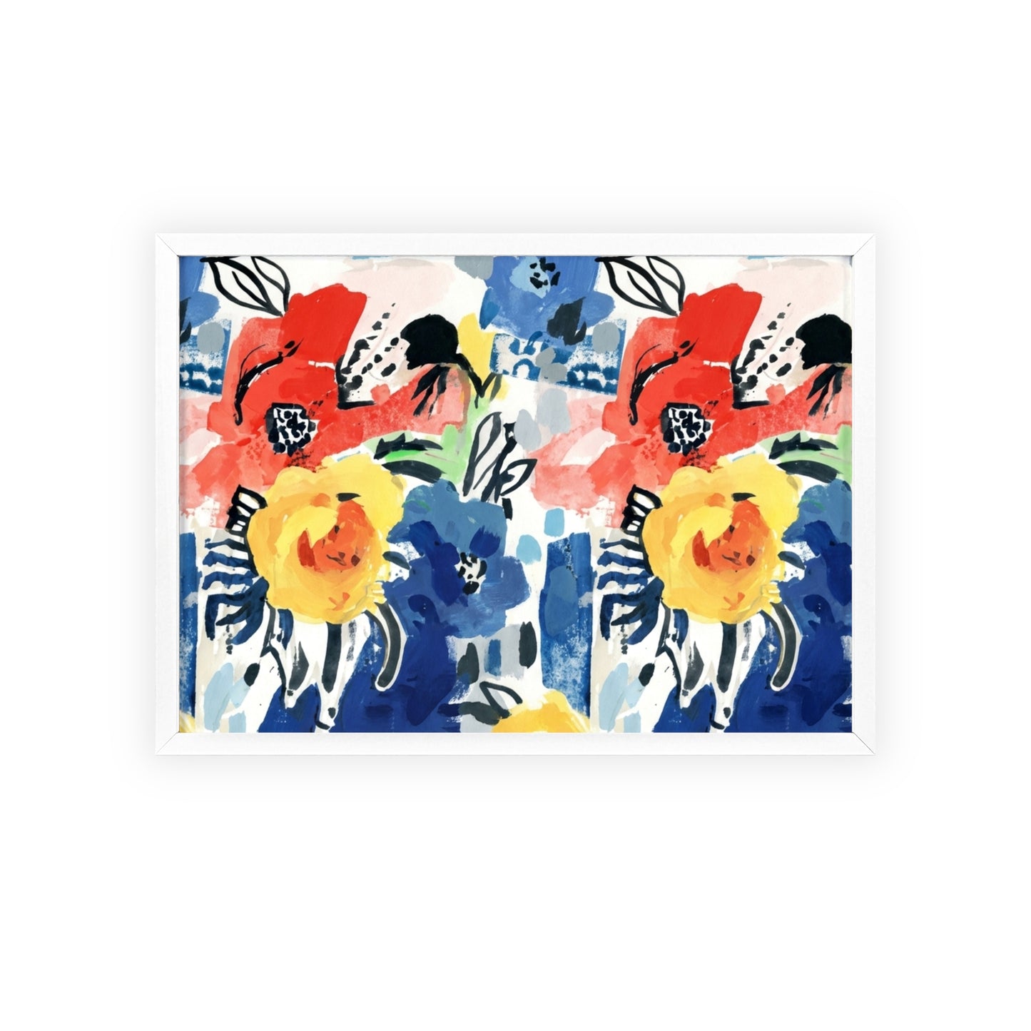 Abstract Flora Wood Framed Posters