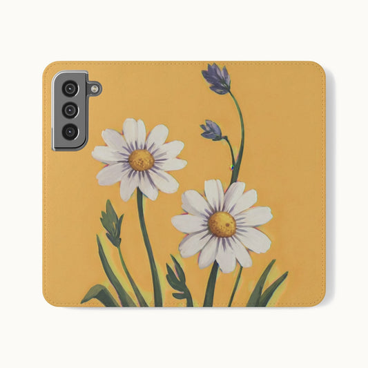 Spring Daisies Vegan Leather Flip Case