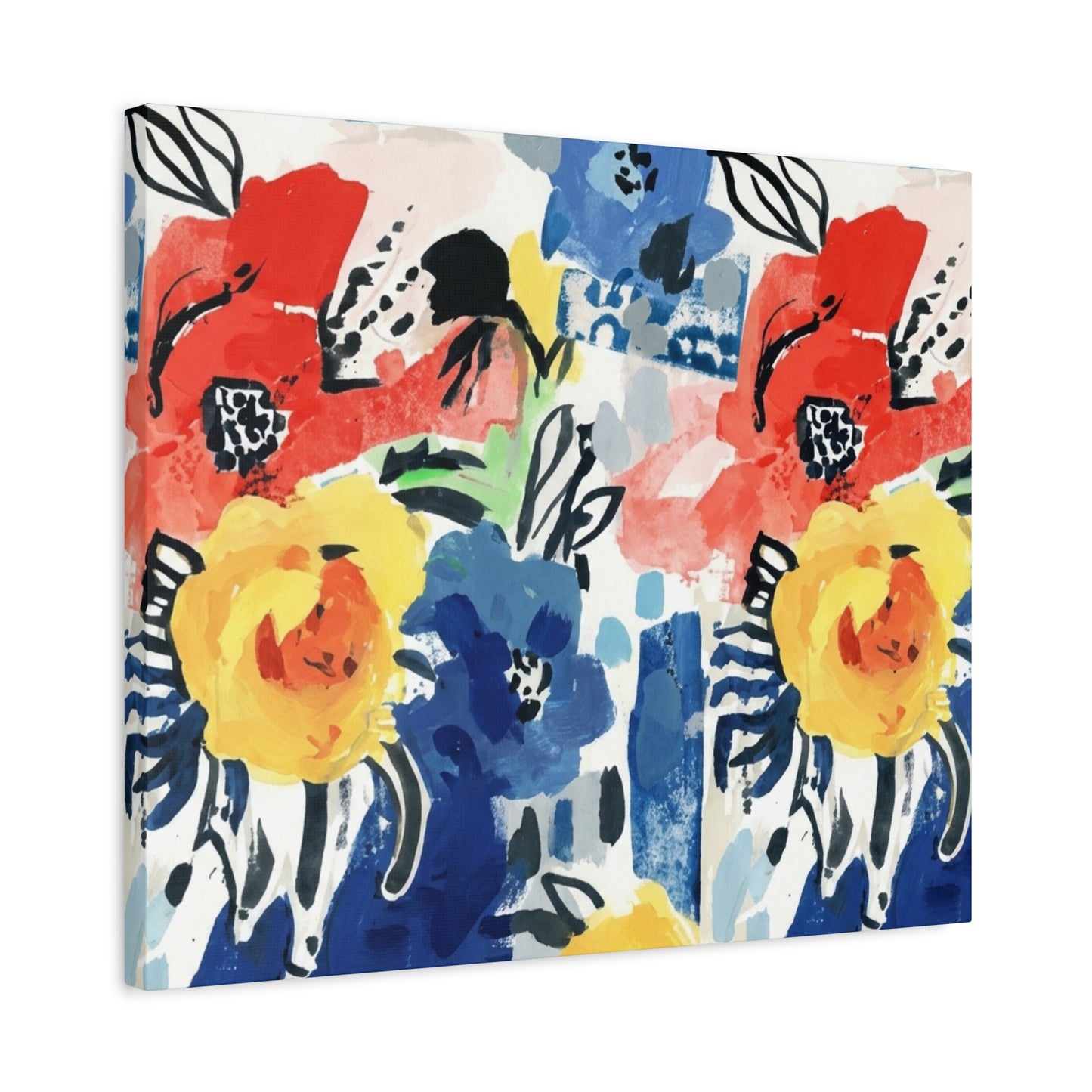 Abstract Flora Stretched Canvas Wall Art