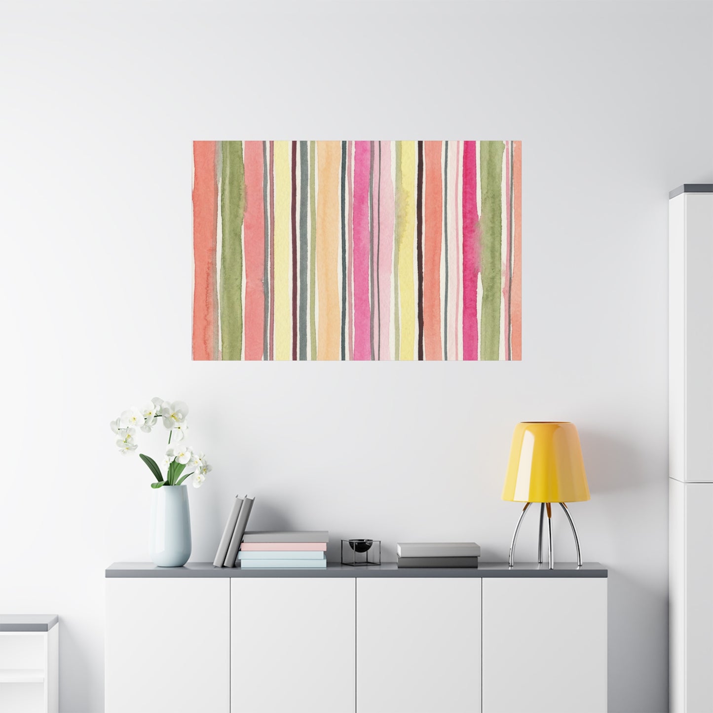 Summer Stripe Stretched Canvas Wall Art